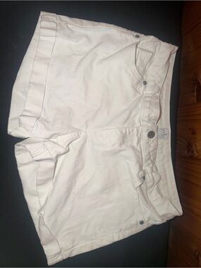 Soho White Roll Cuffed Women's Jean Shorts